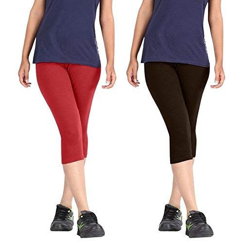 feelblue Premium Cotton Strachable Women's Casual/Gym/Sports 3/4th Capri,Combo Pack,Free Size-picture-54