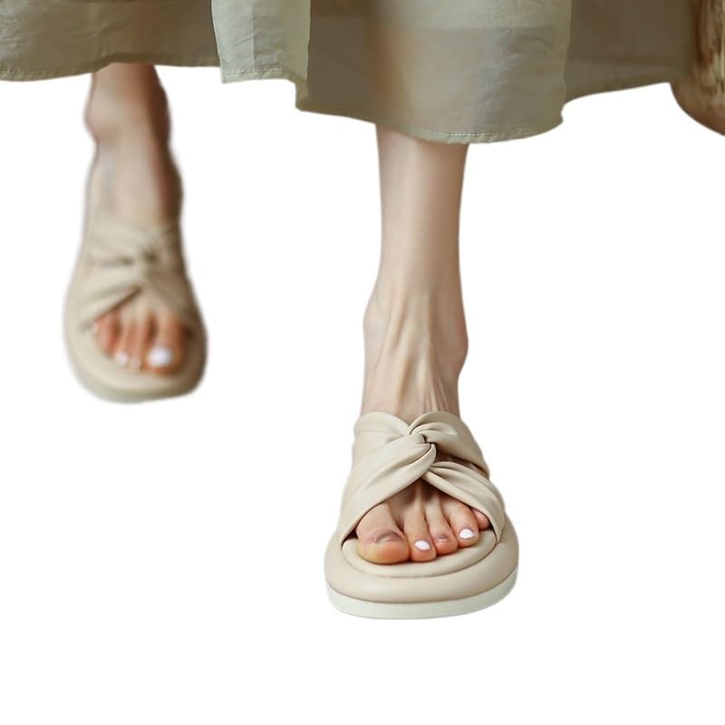 Slippers for Women with Thick Soles and Sandals for External Wear Flat Bottomed Women's Soft Sole Sandals(37)3