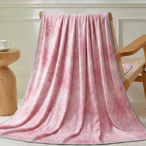 Image of Guohaoi Cooling Throw Blanket for Hot Sleepers, Twin Size 60''x90'' Lightweight Breathable Summer Bed Blanket for Couch, Arc-Chill Q-Max >0.5 Cool Fiber, Lightweight Blanket Pink