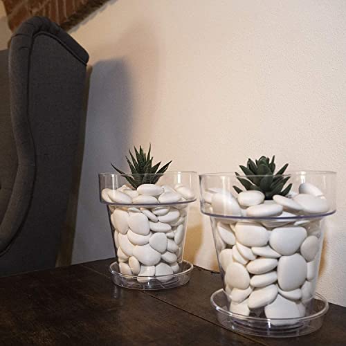 Kalapanta - Dekosteine Weiß Größe S Ø 2-5 cm Ca. 155 Stück - Vasenfüller Pflanztöpfe, Aquarium Deko & Leinwand zum Bemalen - Recyceltem Kunststoff für Party Deko, Vasen, Haus & Garten