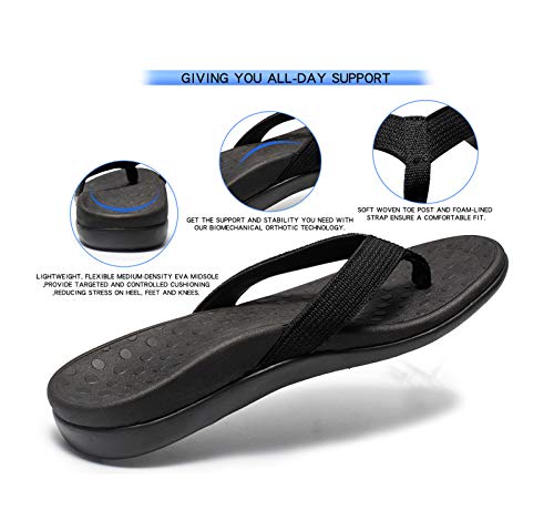 LLSOARSS Sandália de pé para fascite plantar com suporte de arco - Melhor chinelo ortopédico para pé