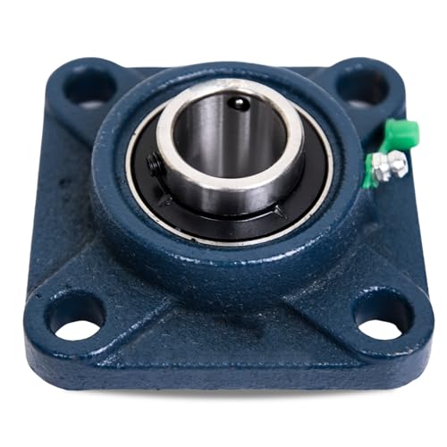 Image of Jeremywell UCF210-32 Pillow Block Bearing (2 Pack), 2 inch Bore, 4-Bolt Flange Mounted, Solid Base, Self-Alignment, Sqaure