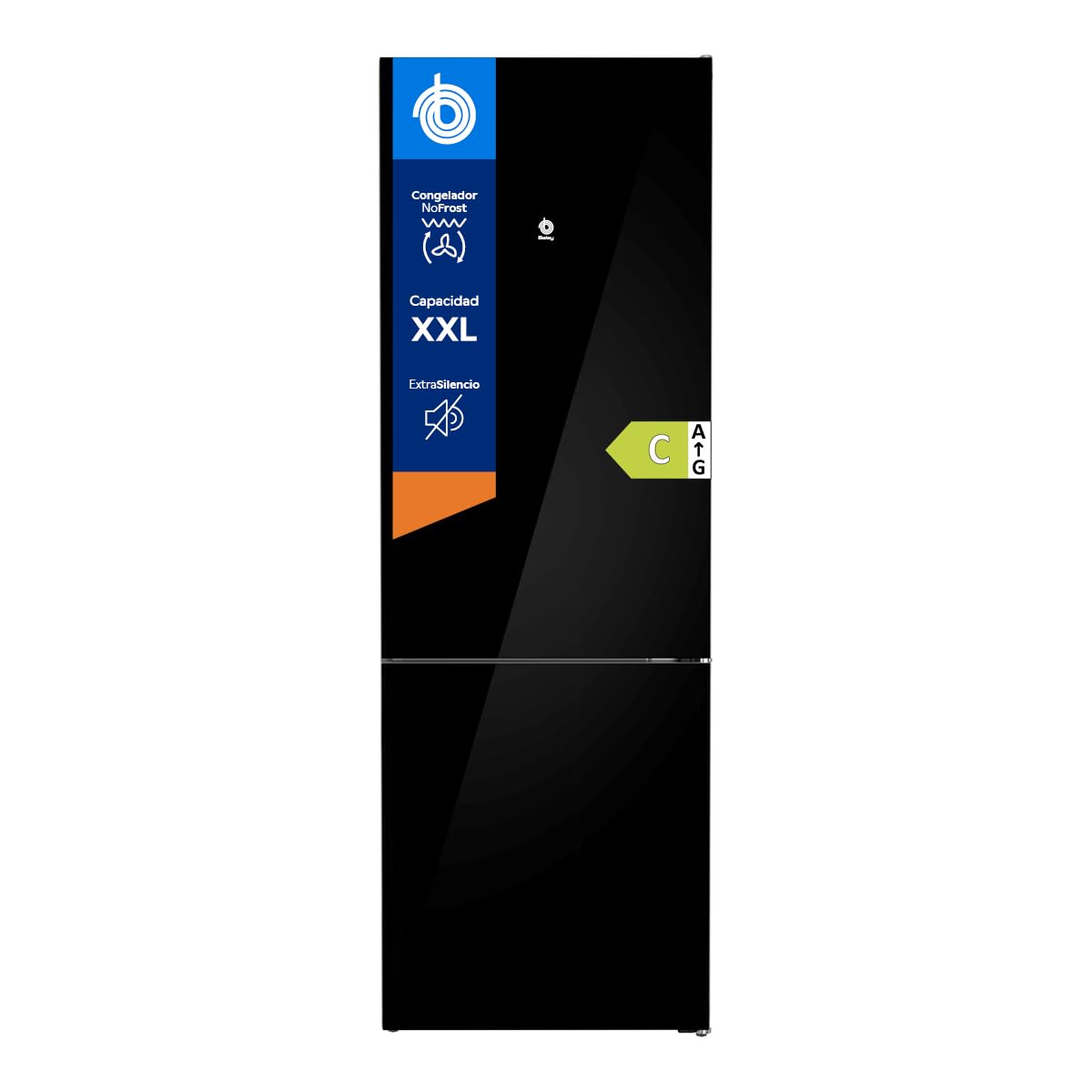 Balay, Frigorífico Combi, 203 x 70 cm, NoFrost, Negro, 3KFC879NI | Cajón ExtraFresh, Cajones ExtraCold 0ºC, Botellero Cromado, Luz LED, Tiradores verticales.