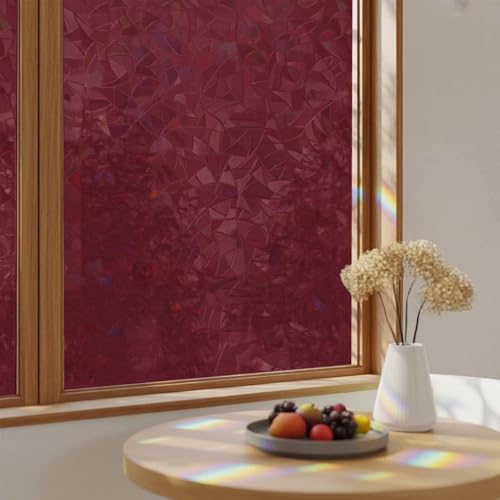 Película Decorativa para Ventana Color Rojo Oscuro 45x200 cm