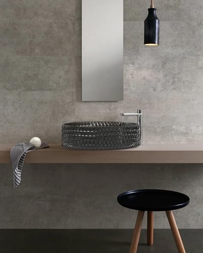 Homary Bathroom Vessel Sink Round Vessel Sink 15.35\" x 4.33\" Transparent Diamond Shaped Crystal Glass Bathroom Sink Above Counter Black Glass Vessel Sinks for Bathrooms with Pop-up Drain