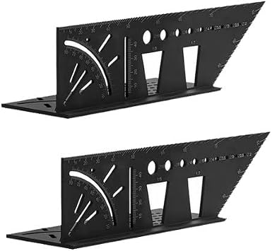 2 Layout Square Gauge for Woodworking,90/45 Degree Square Layout Miter Angle Measuring T Ruler Mitre Angle Protractors Woodworking Measuring Tools for Three Dimensional Items Measuring Timber