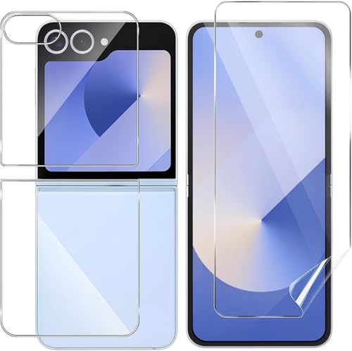 Image of FabeKee Screen Guard Film Compatible For Samsung Galaxy Z Flip7 5G Cellphone Self Healing Unbreakable Hd Hydrogel [Tpu Film] Flexible Film-Clear [Not Tempered Glass]