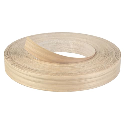 Knoxwell White Oak Edge Banding 3/4 Inch x 50 FT Roll - 8 FT+ Continuous Lengths - Pre-Glued Real Wood - Iron-On Sanded Smooth Veneer Edging for Furniture & Large DIY Projects
