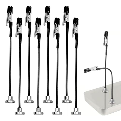 Sporgo Mani magnetiche di aiuto per saldatura, 8 pezzi: aiuto per saldatura, terza mano, saldatura, con collo di cigno, braccia in metallo, stazione di saldatura magnetica, accessorio per saldare