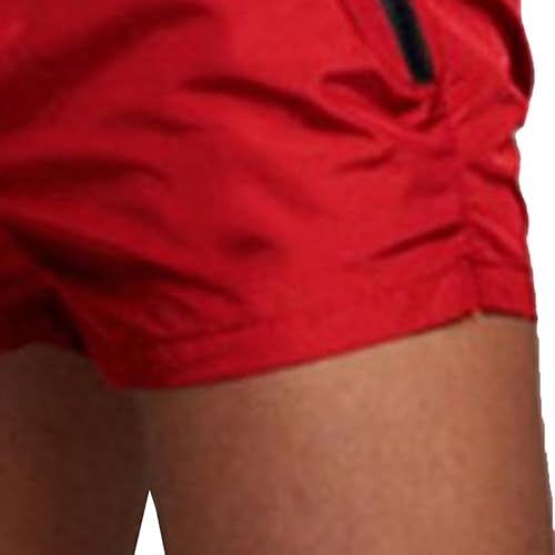 DGHM-JLMY Men's Elastic Waist Workout Shorts Summer Casual Drawstring Beach Shorts Swim Trunks with Liner Zip Pockets4