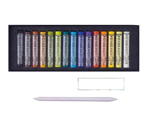 Rembrandt - Juego de pastel seco, 15 colores pastel y 1 tarjeta