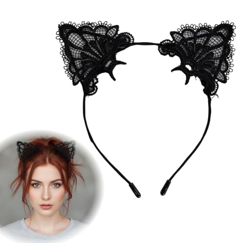 1 pezzo Cerchietto orecchie di gatto, accessorio capelli per costume, carnevale, festa, decorazione, morbido, comodo, leggero, ideale per ragazze e donne