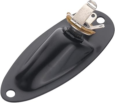 Black Guitar Input Jack Socket Plate Output Loaded Boat Style 1/4 Inch Guitar Jack Plate with Screws for Strat Fender Style Electric Guitar Parts