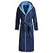 Produktbild Egeria Cairo Bademantel Saunamantel mit Kapuze für Damen & Herren | Dark Blue/Atlantic Blue | Gr. XL