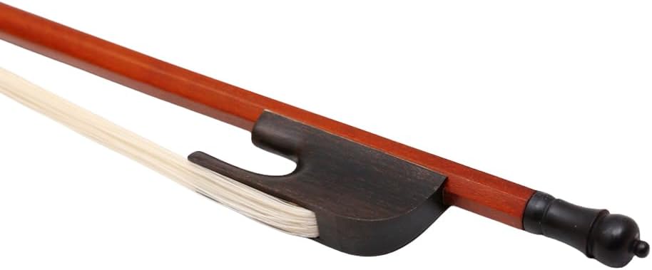 Yinfente Violin Bow 4/4 Full Size Brazilwood Baroque Style Natural White Bow Horse Hair Well Balance