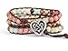Celtic Knot Bracelet with Heart Button Leather Amazonite Rhodonite Beaded Wrap