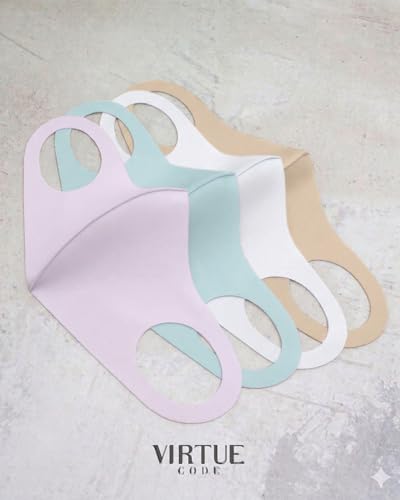 Image of Virtue Code Second Skin Cloth Face Mask Pack. 4 Buttery Soft Masks Washable Fabric