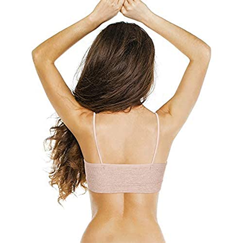 Blulu 4 Pcs Cami Bras for Women Padded Seamless Straps Sleeping Bra Cami Bralettes for Yoga Lounging2