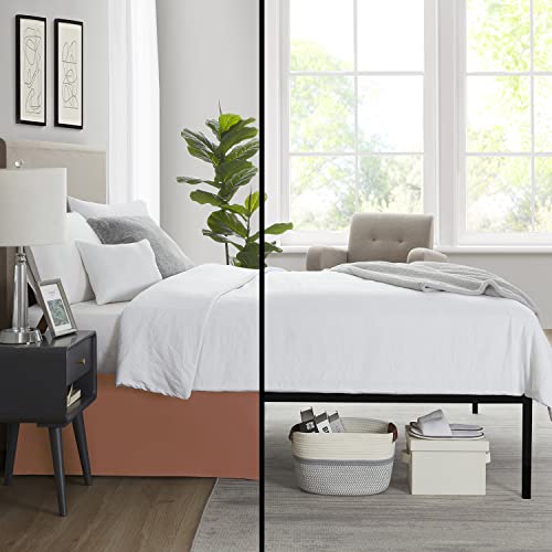 Image of Nestl Rust Twin XL Bed Skirt - Twin XL Size Bed Skirt 14 Inch Drop - Brushed Microfiber Bed Skirts - Hotel Quality Pleated Bed Skirt - Shrinkage & Fade Resistant