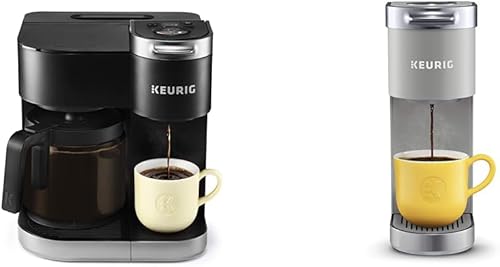 Keurig K-Duo - Cafetera de cápsulas y jarras K-Duo, cafetera K-Mini Plus de una sola porción K-Cup, color gris estudio