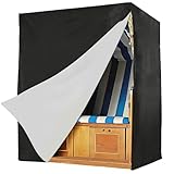 Mineup Copertura per Poltrona da Spiaggia, 135x105x175/140 cm Copertura per Sedia da Spiaggia Impermeabile, Oxford 210d per Telo coprisedia da antivento anti-UV