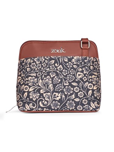 Image of ZOUK Printed Vegan Leather Out Of Office Sling Bag With Adjustable Strap For Women's Girls