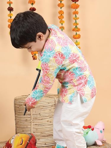 Image of POLKA TOTS 100% Cotton Traditional Nightwear Kurta Pyjama Set | Unisex Night Dress for Kids Girls & Boys | Summer Night Suits for Kids | Ethnic Indian Nightsuit | Cotton Night Suit Combo Set for Baby