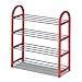 WEWE Plástico Nivel 4 Zapateros,Entrada Almacenamiento Durable Ahorro De Espacio Zapateras Almacenamiento para El Pasillo De La Entradas del Baño Sala De Estar-Rojo 57x19x57cm(22x7x22inch)