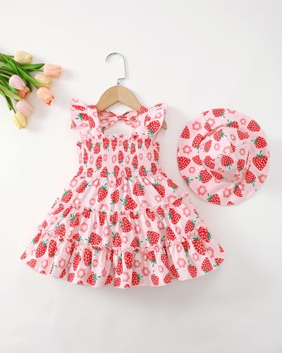 Kids Toddler Dress Baby Girl Summer Clothes Sleeveless Ruffle Smocked Dresses Little Girls Casual Boho Beach Sundress2
