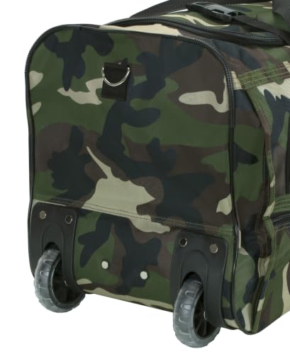 Image of Rockland Rolling Duffel Bag, Black, 22 inch