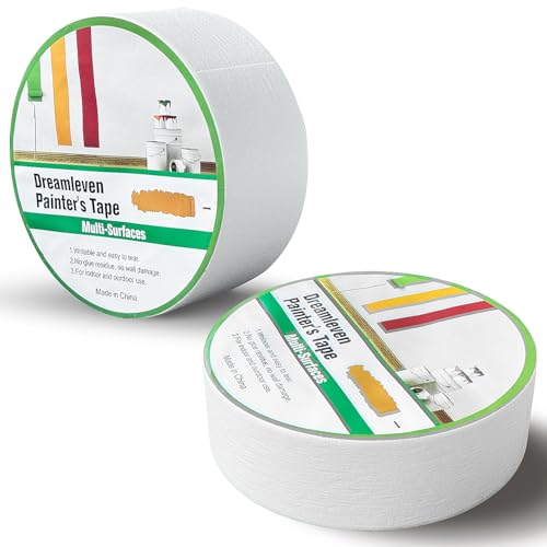 Image of White MaskingTape 2 Inch Wide, General Purpose White Painters Tape for Painting, Labeling, DIY Projects & Crafts, Automotive, Easy Peel and Remove, 2 Rolls=120 Yards