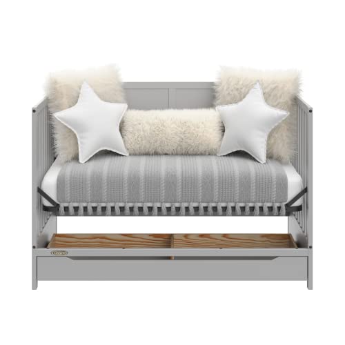 Graco Melrose 5-in-1 Convertible Crib with Drawer, Pebble Gray - image 4