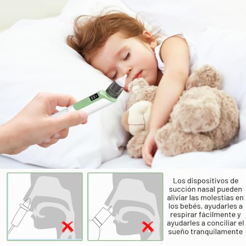 Miniatura 4 de Mosca Eléctrica Del Bebé, Aspirador Nasal Para Bebé, Aspirador Nasal Recargable, Mosca De Bebe Recargable Para La Nariz Del Bebé Con 2 Boquillas De Silicona Con Cable Usb Para Recién Nacidos, Niños
