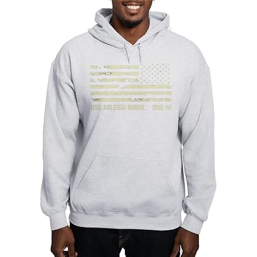 CafePress USS Arleigh Burke Hoodie (Dark) Men's Regular Fit Hoodie Sweatshirt Ash Gray