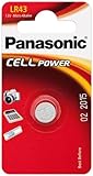  Knopfzelle Alkali Mangan - 1Stk Blister, LR 43 / AG 12 / L1142 Panasonic EL 1BL