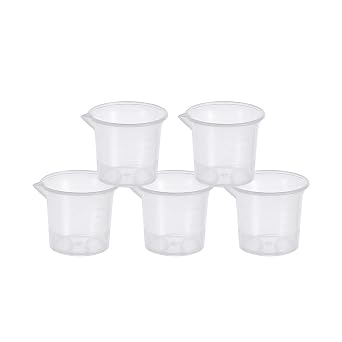 Othmro 25mL Chemistry Experiment Water Graduated Container Griffin Beaker Clear 5 pcs