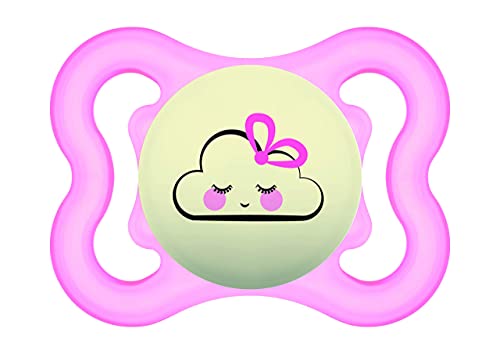 MAM Supreme Night Ciuccio Luminoso in Silicone, con Custodia Porta Succhietto, 2-6 Mesi, Fucsia