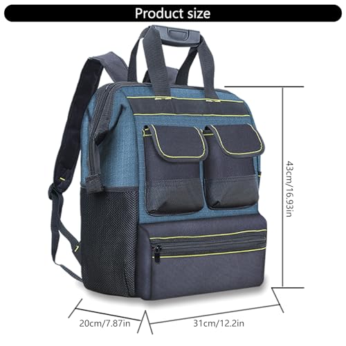 Sac à dos à outils avec sangle réglable et plusieurs poches de rangement - 5