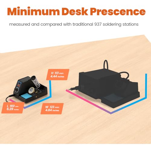 Image of 926LED V3 Entry-Level 60W Soldering Station Iron Kit in Black with Temperature Control includes Helping Hands, Lead-Free Solder, 6 Soldering Tips, ESD-Safe Tweezers, Sleep Mode