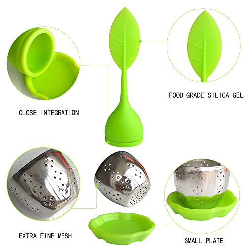 Silicone Tea Strainers For Loose Tea, Stainless Steel Loose Leaf Tea Ball Steepers For Tea Infuser Spoon (6Pcs) #TOP2