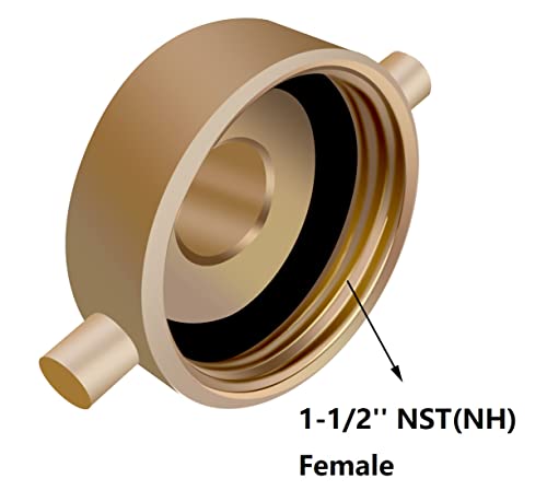 Brass Fire Equipment 1-1/2" Nst (Nh) Female X 3/4" Ght Male Brass Fire Hydrant Adapter With Pin Lug Brass Fire Hydrant Hose Adapter Fitting Connector For Fire Hydrants, Hoses,Pipes #TOP2