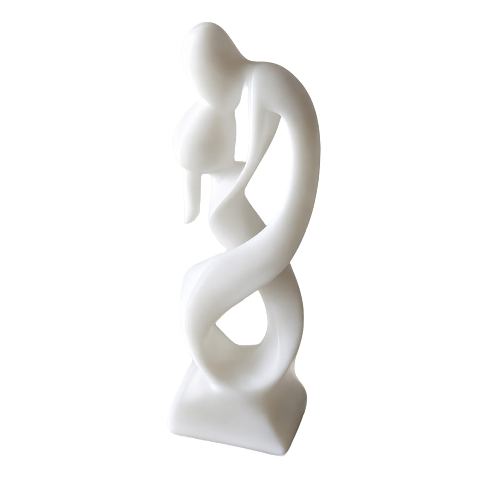 anwhriet Couple Figurine Kissing Statue – Wedding Gifts for Couple, Romantic Anniversary Ornaments, Abstract Art White 3D Printed Sculpture, Home Decor for Shelf & Entryway, 12cm White