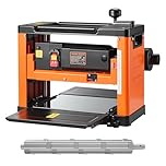VEVOR Pialla a Spessore, 330 mm Larghezza, Banco Elettrico Motore da 2000 W e 23500 Giri/min, Testa di Taglio a Spirale con 24 Inserti, Velocità Singola, per Materiali in Legno Duro e Tenero
