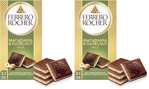 Ferrero Rocher Premium Chocolate Bar, Milk Chocolate with Hazelnut &