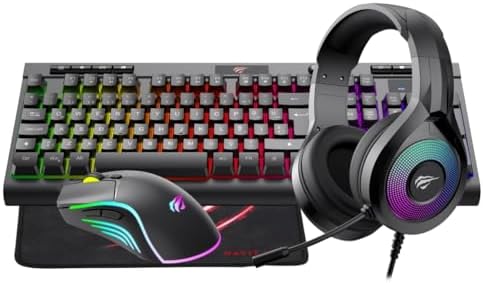Havit Gamenote KB887CM-TUR 4'lü Gaming Set – Klavye, Mouse, Kulaklık, Mousepad – Rainbow Aydınlatma, Türkçe Q, 3.5mm Jack, PC Uyumlu - Görsel 2