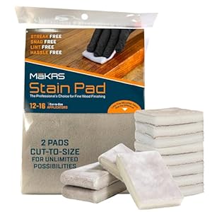 MāKRS Stain Pad, Cut-To-Size Pads 2-Pack Yields 12-16 Applicators, Lint, Snag & Streak-Free Applicator,Brush Like Microfiber Over Foam Core, For Wood Stain and Oil Based Finishes, Professional Results
