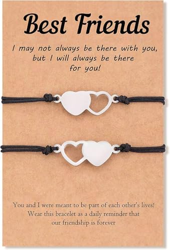 Image of Shining Diva Fashion Best Friends Friendship Bracelets for Women & Girls | Matching Heart Bracelets | Stylish Gifts for Girls | Anti Tarnish Stainless Steel Jewellery
