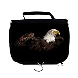 Astonishing Eagle Open Wings Ready to Take Off HD King of The Sky Solid Fond Noir Oiseaux Animaux Amoureux de Maquillage Boîte à Pilules Pilules Boîte de Toilette et Bien Plus Encore