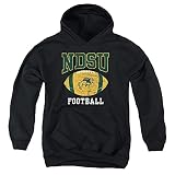 North Dakota State NDSU Bison Football Ball Unisex Youth Hoodie, Black, XL