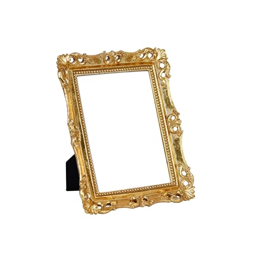 Funerom Vintage Dekorativer Spiegel, Wandmontage & Tisch-Make-up-Spiegel (Antikgold, 22,4 x 17,3 cm) Funerom Vintage Dekorativer Spiegel, Wandmontage & Tisch-Make-up-Spiegel (Antikgold, 22,4 x 17,3 cm)